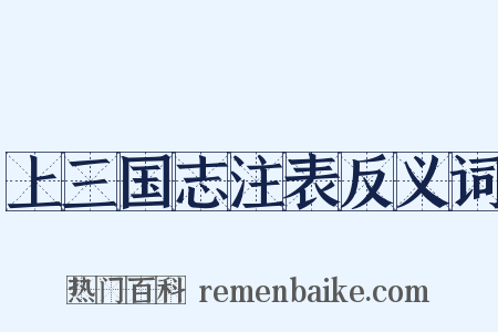上三国志注表反义词是什么意思的图片